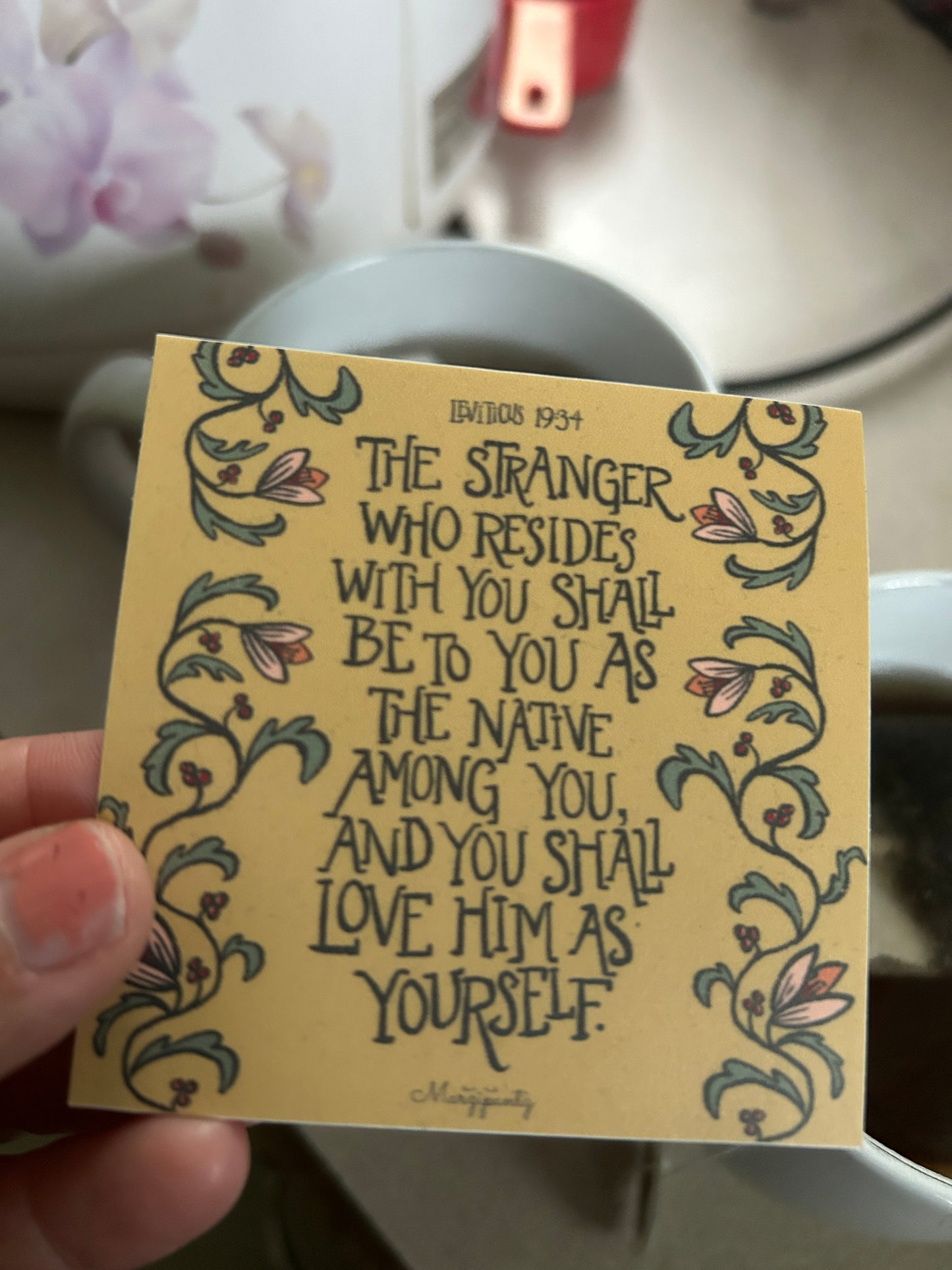 The Stranger Vinyl Sticker/ Leviticus 19 / Care for the Immigrant / welcome immigrants /