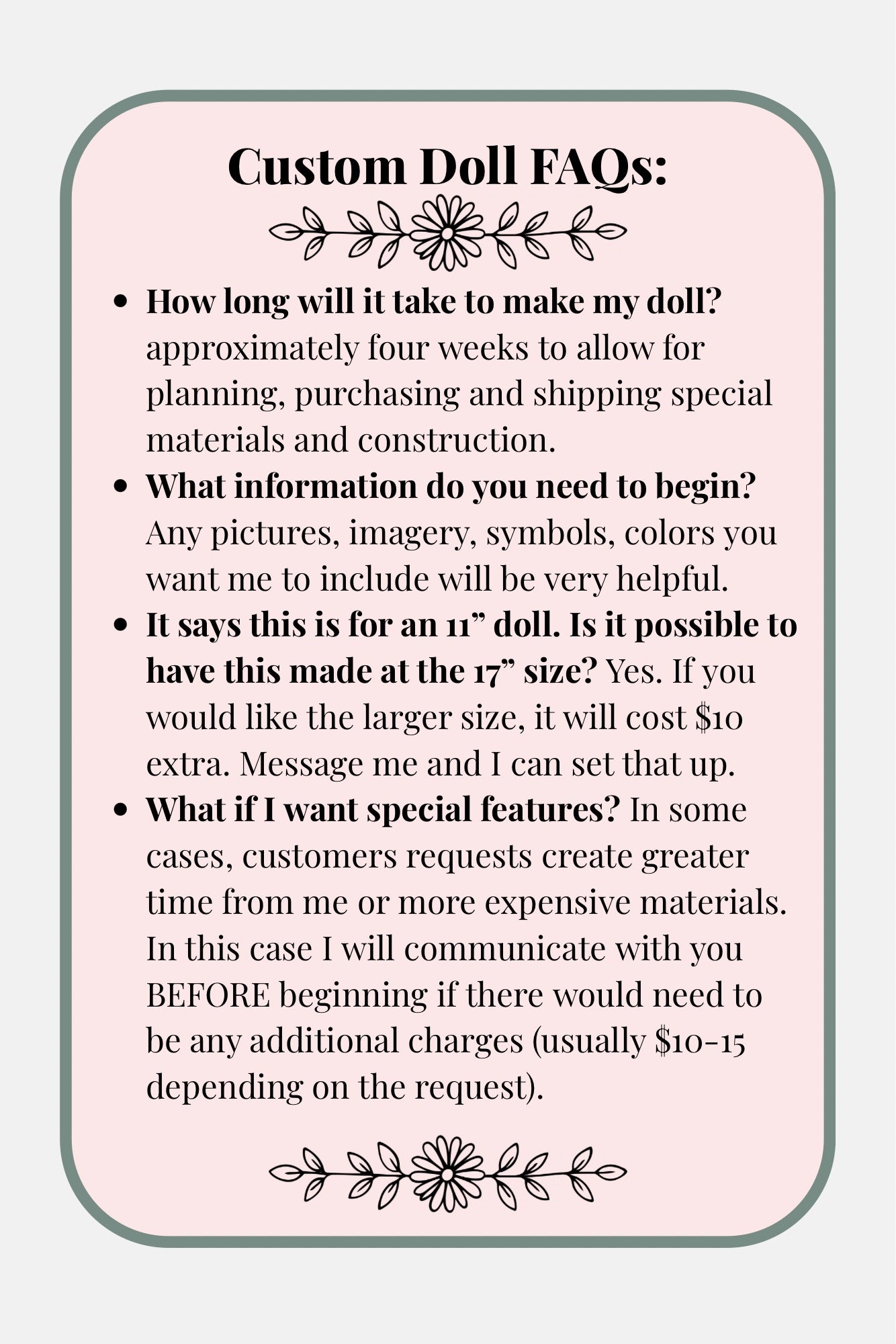 Custom Doll - Made to Order