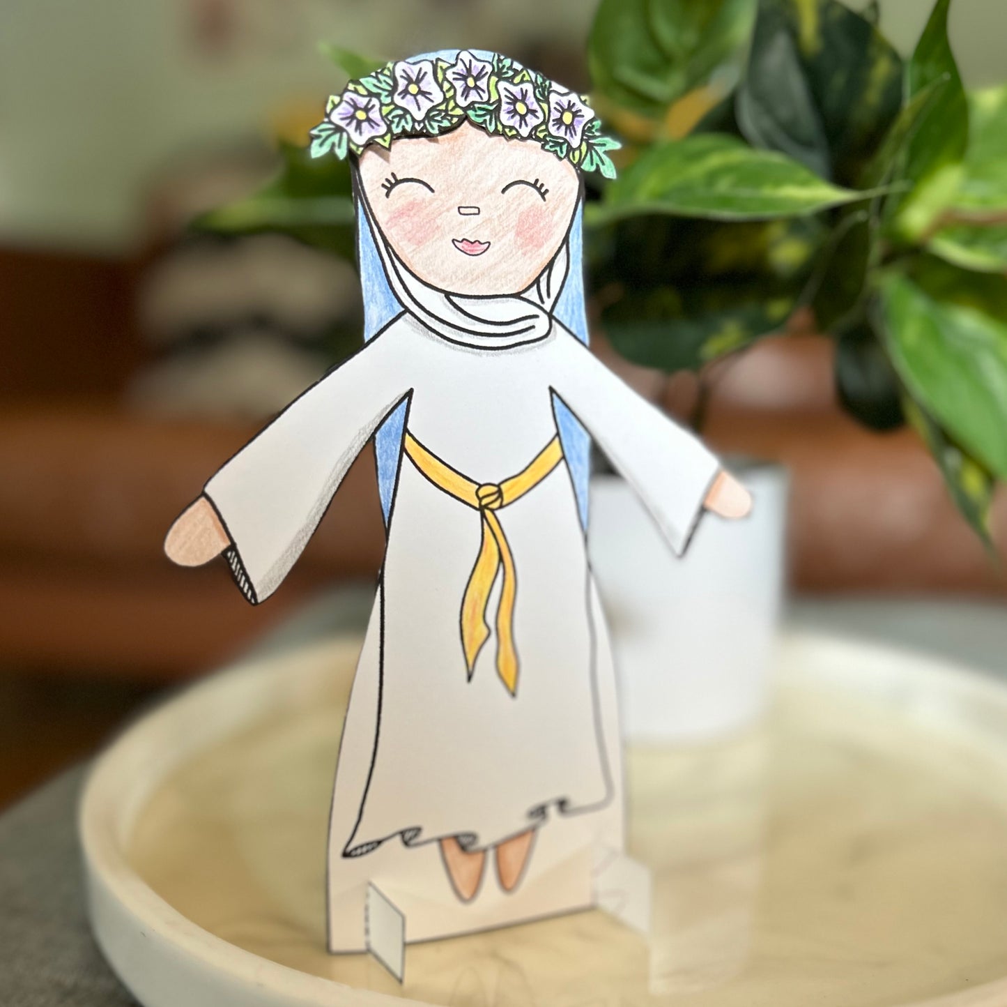 May Crowning Mother Mary Paper Doll Cut and Color Digital Download