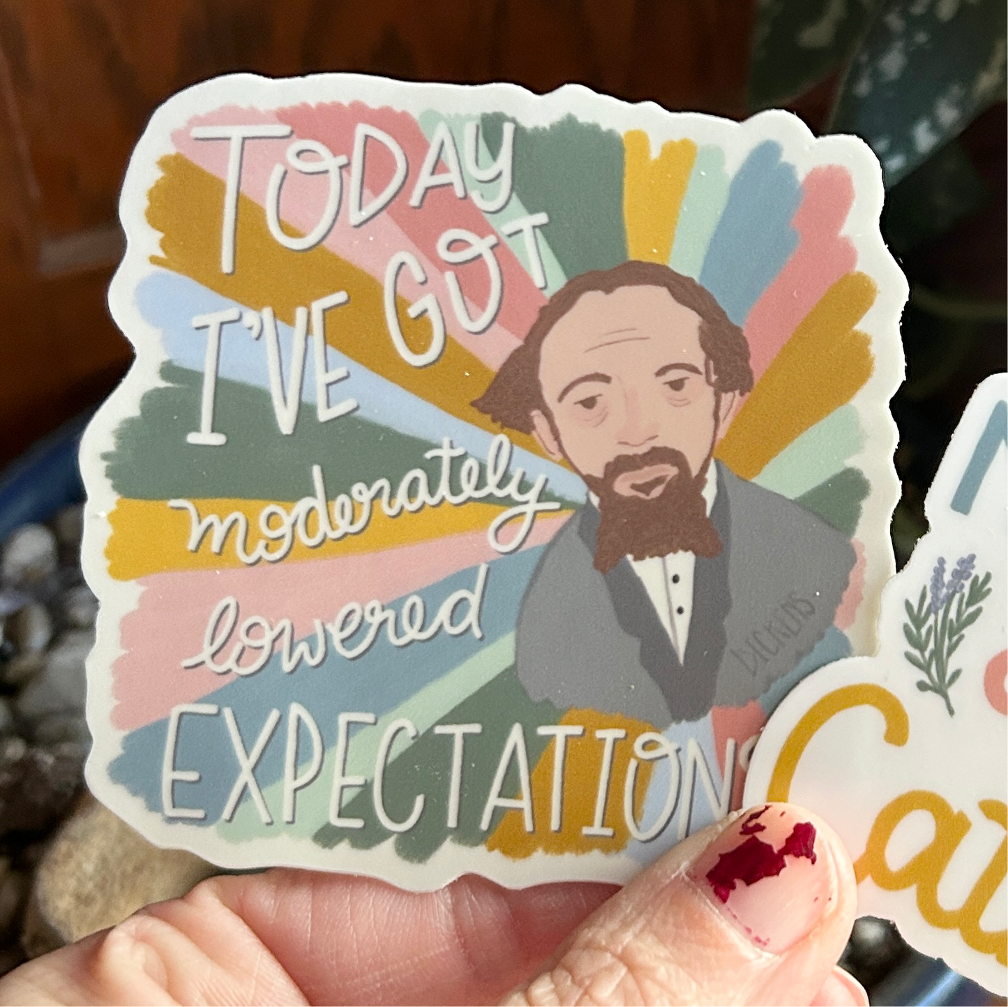 Moderately Lowered Expectations // Charles Dickens // sticker