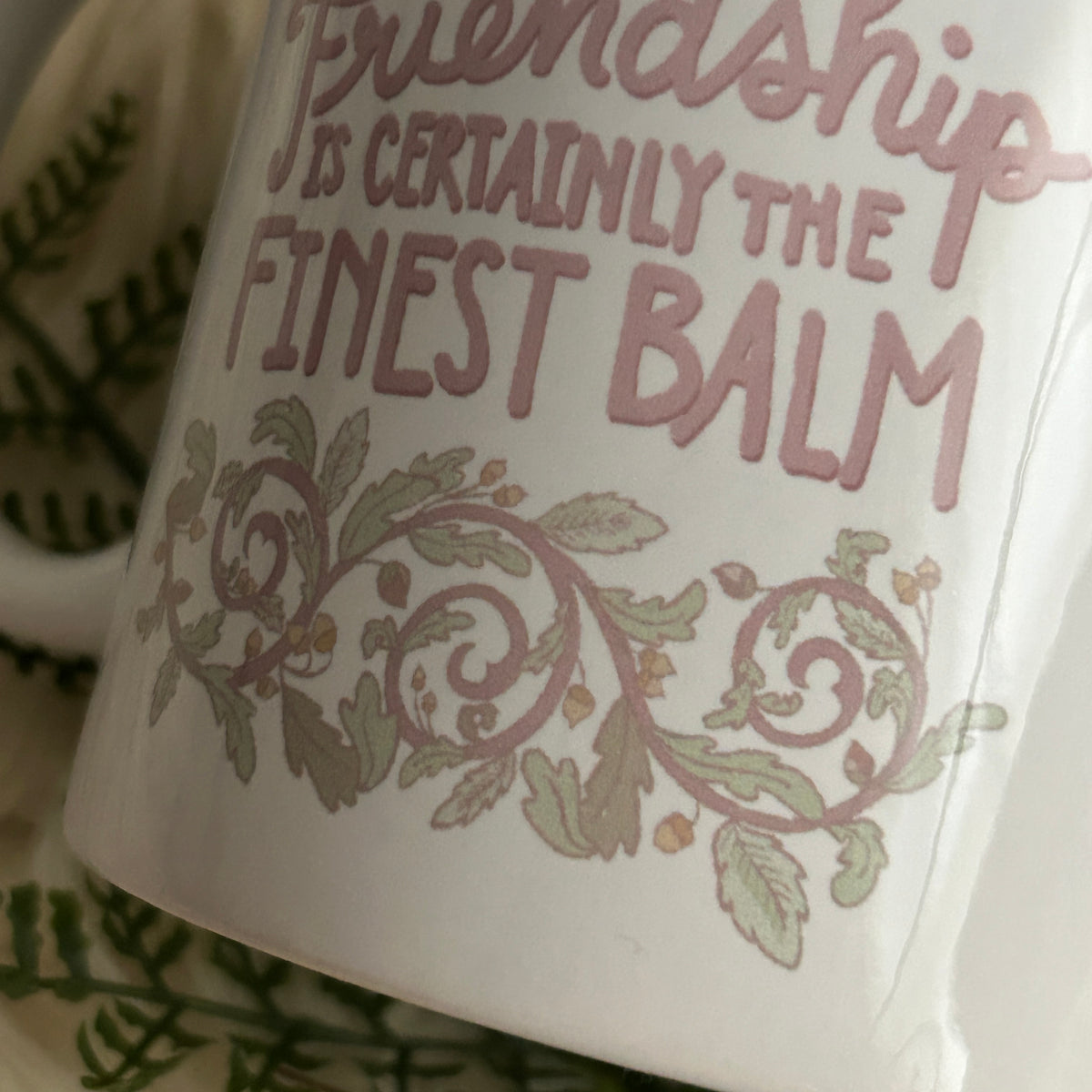 Friendship Is Certainly the Finest Balm / Jane Austen quote coffee mug / 11oz. / bookworm gift