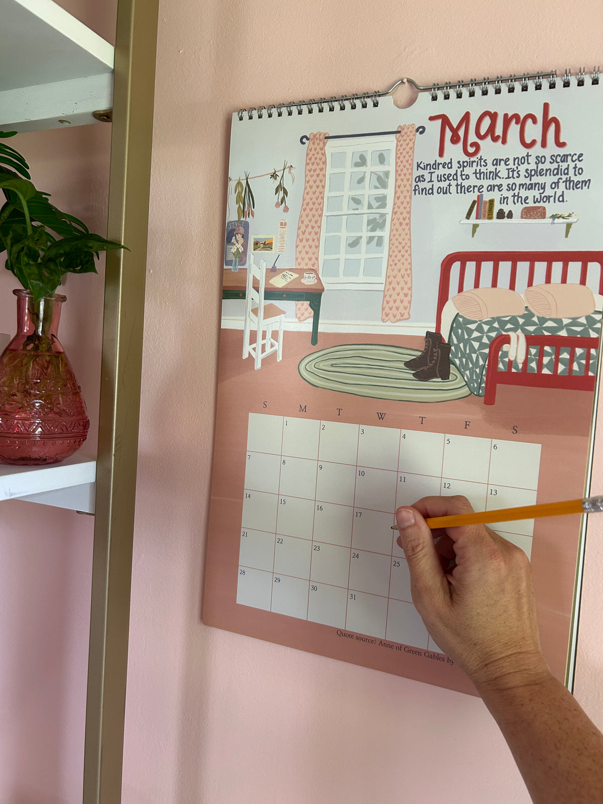 Anne of Green Gables ACADEMIC Wall Calendar / 2026-2027 / Literary Quotes and Gouache Illustrations