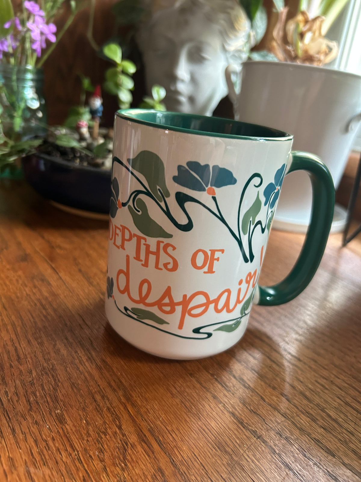 Anne of Green Gables Depths of Despair Mug – 15 oz Literary Coffee Mug with Green Handle, Anne Shirley Gift, Book Lover Mug