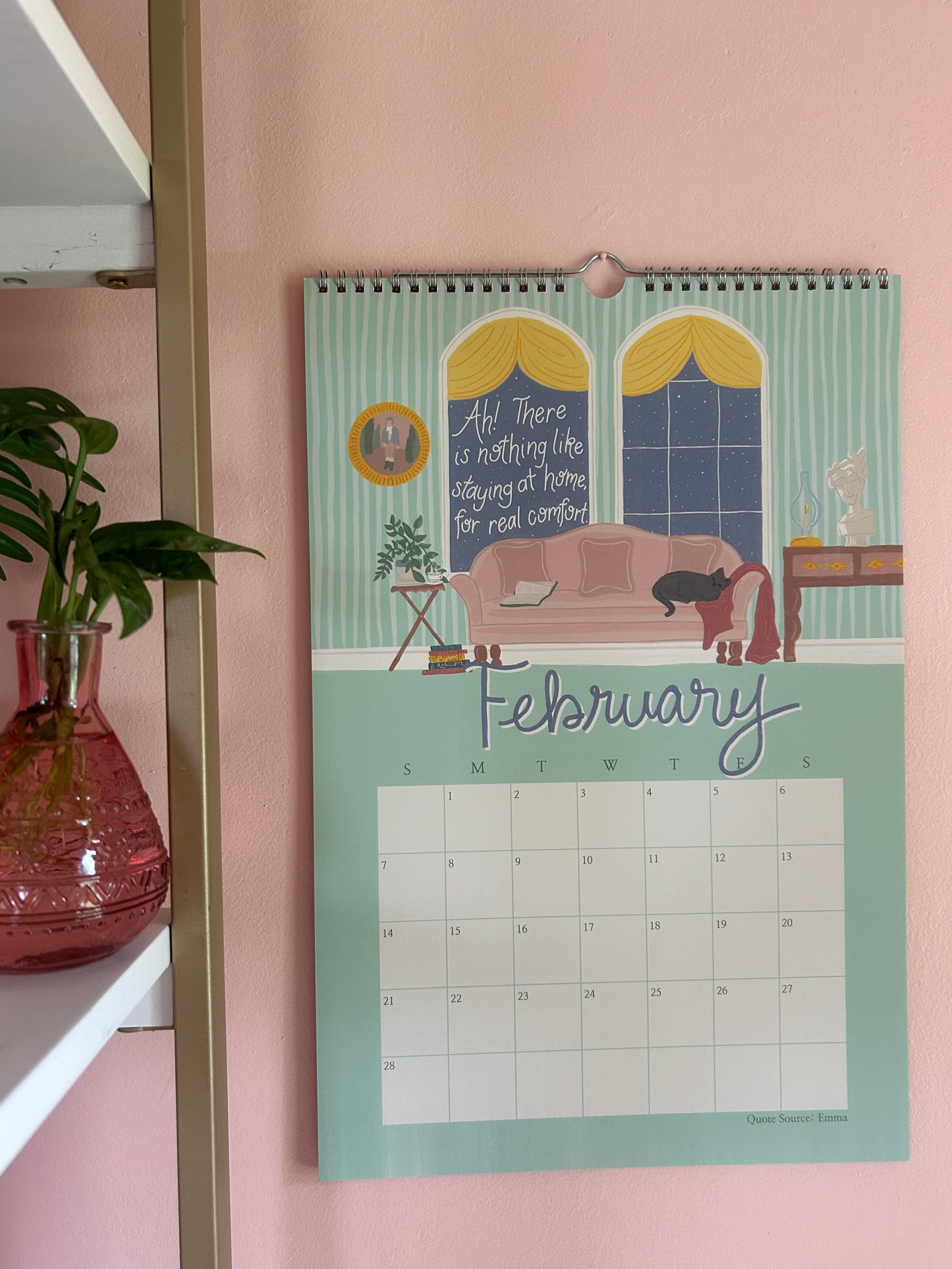 Jane Austen ACADEMIC Wall calendars 2026 - 2027 / Gouache illustrations