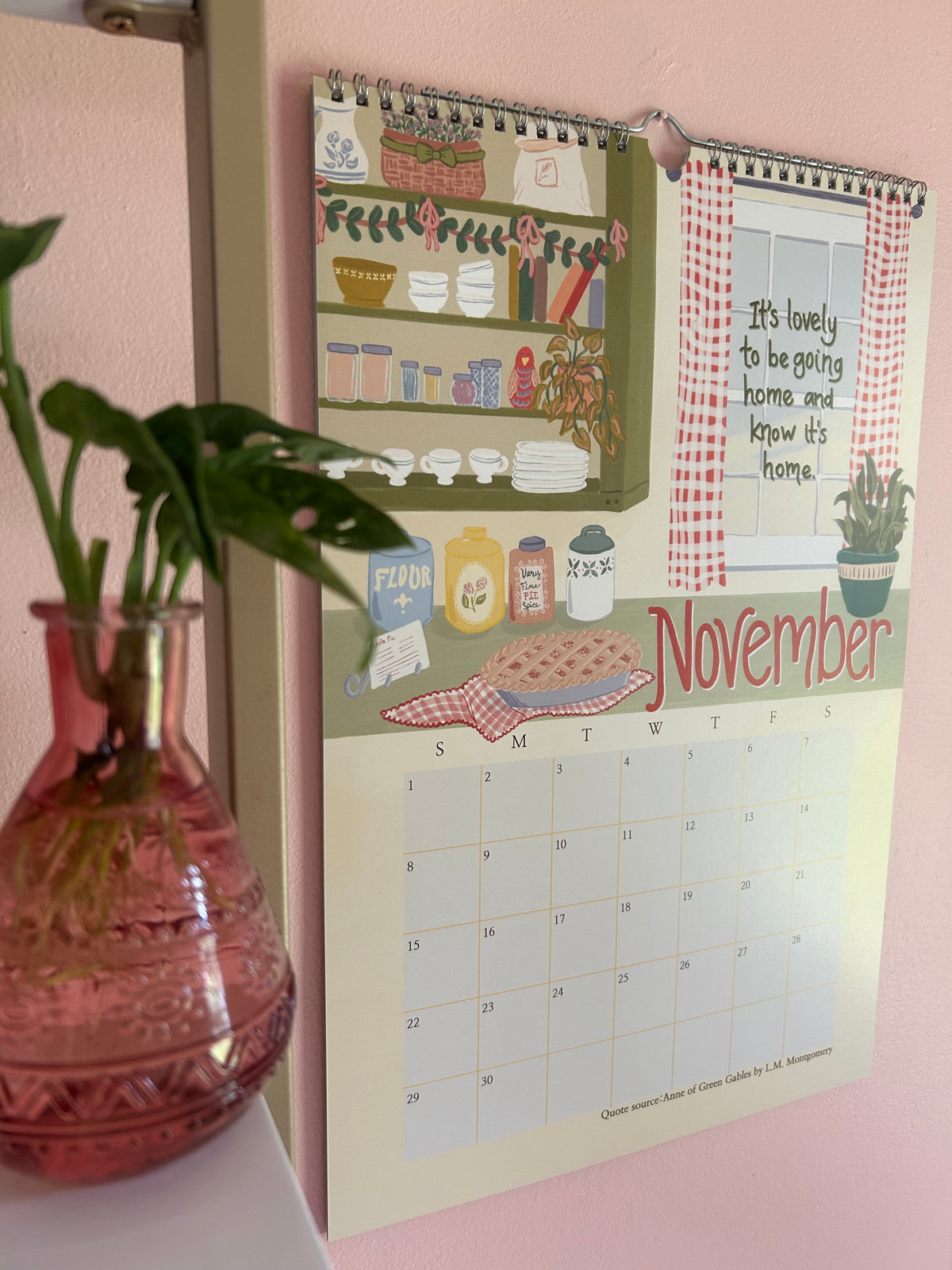 Anne of Green Gables ACADEMIC Wall Calendar / 2026-2027 / Literary Quotes and Gouache Illustrations