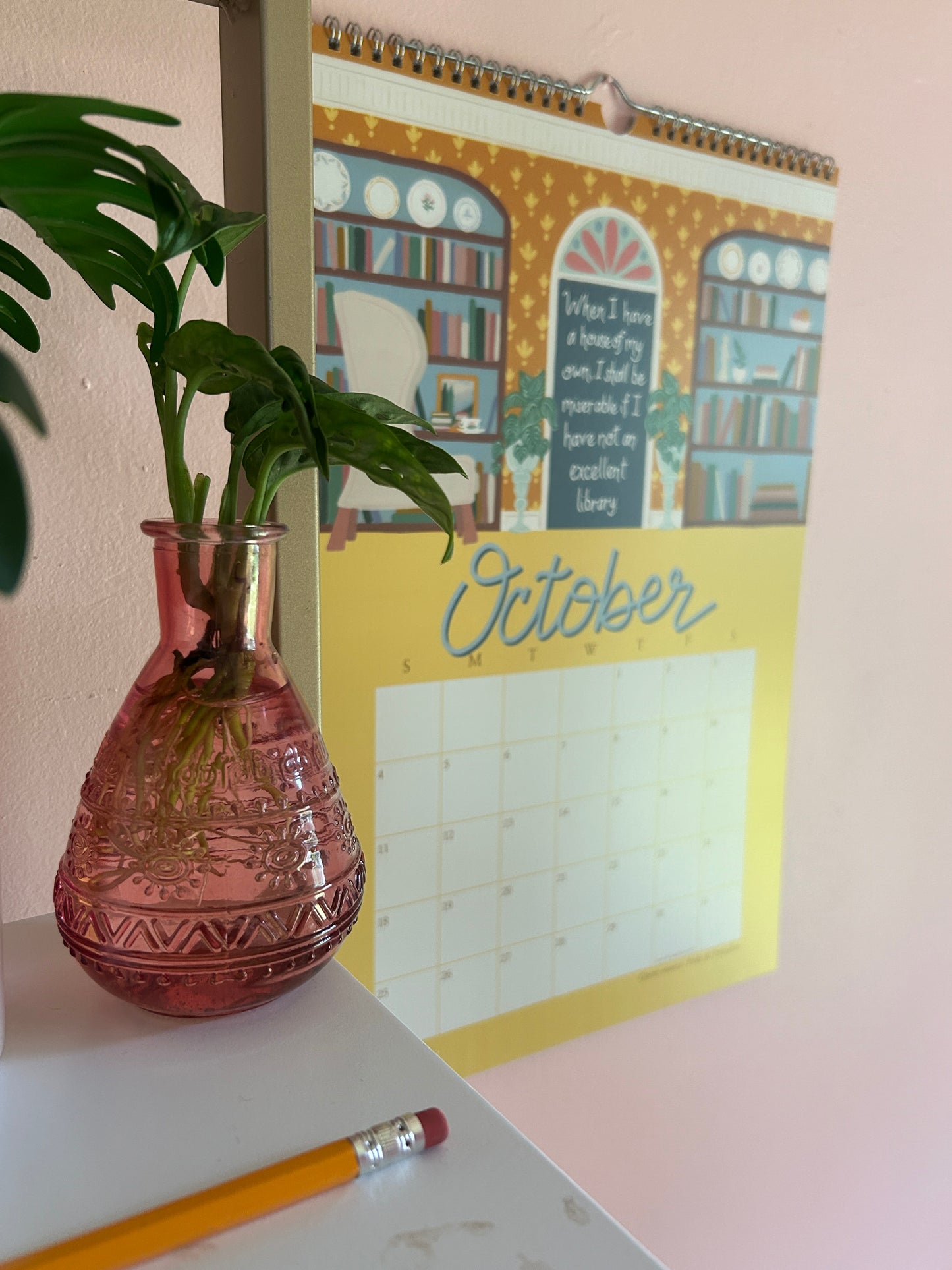 Jane Austen ACADEMIC Wall calendars 2026 - 2027 / Gouache illustrations