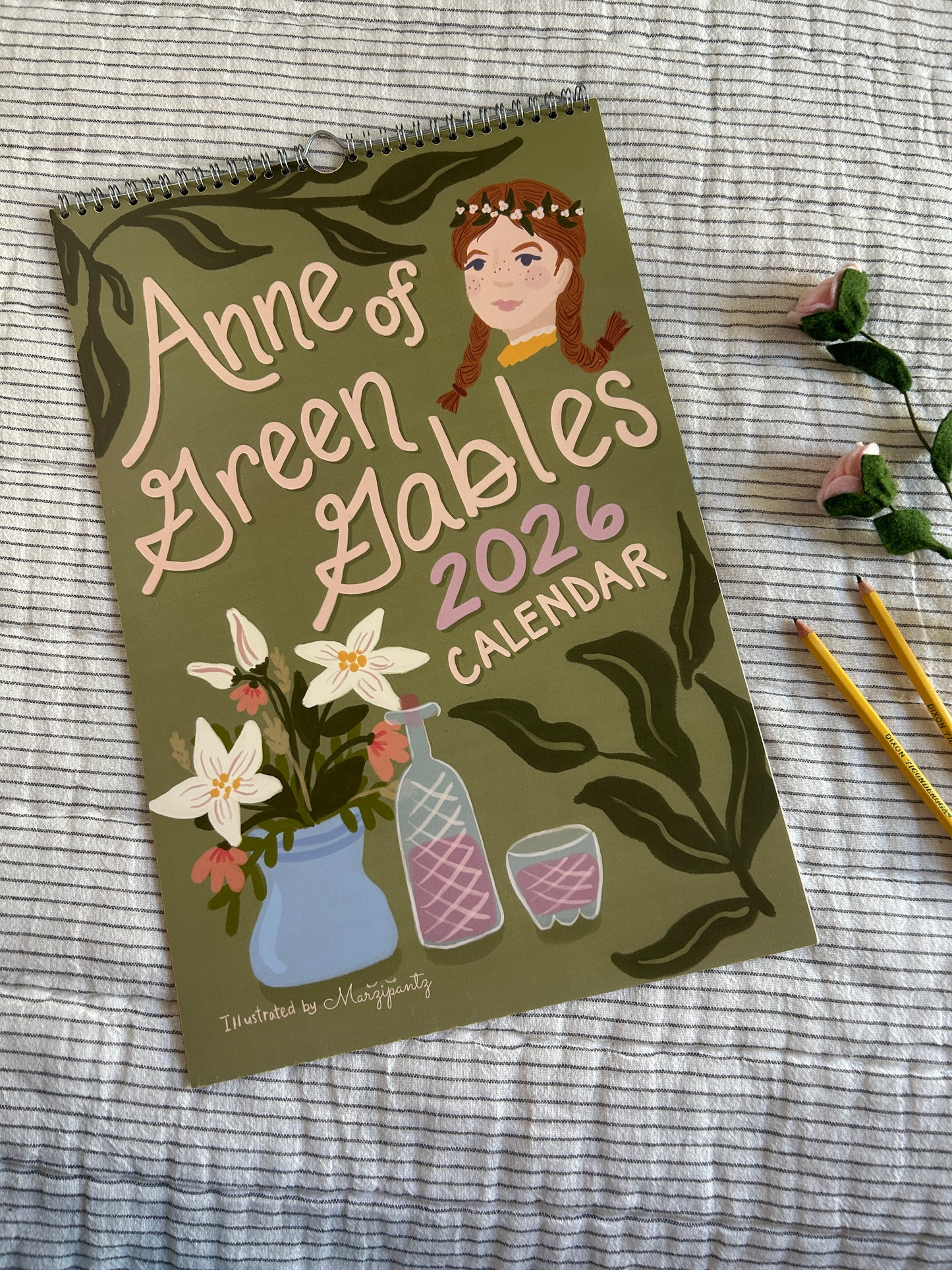 2026 Anne of Green Gables Wall calendar / Literary Quote Calendar with Gouache Illustrations | Classic Book Art Gift for Readers