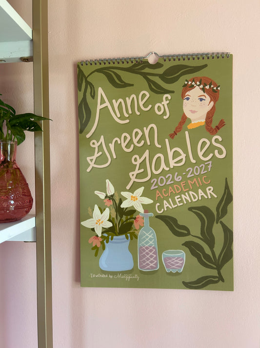 Anne of Green Gables ACADEMIC Wall Calendar / 2026-2027 / Literary Quotes and Gouache Illustrations