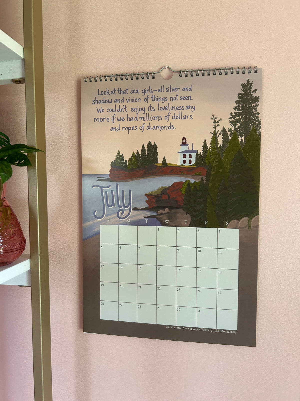 Anne of Green Gables ACADEMIC Wall Calendar / 2026-2027 / Literary Quotes and Gouache Illustrations