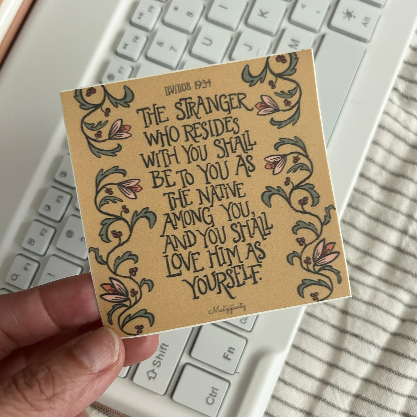 The Stranger Vinyl Sticker/ Leviticus 19 / Care for the Immigrant / welcome immigrants /