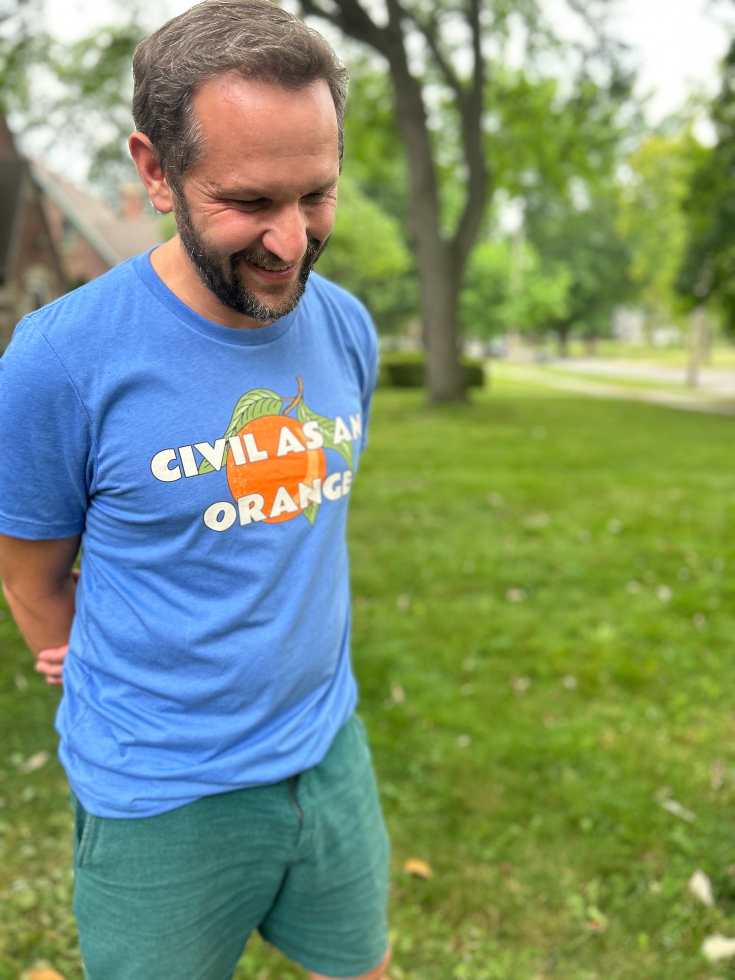 Civil As An Orange Premium Unisex Crewneck T-shirt | Bella + Canvas 3001