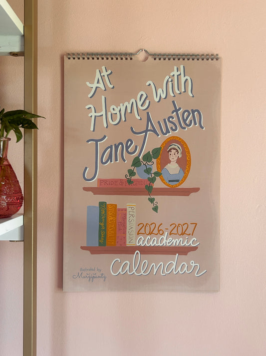 Jane Austen ACADEMIC Wall calendars 2026 - 2027 / Gouache illustrations